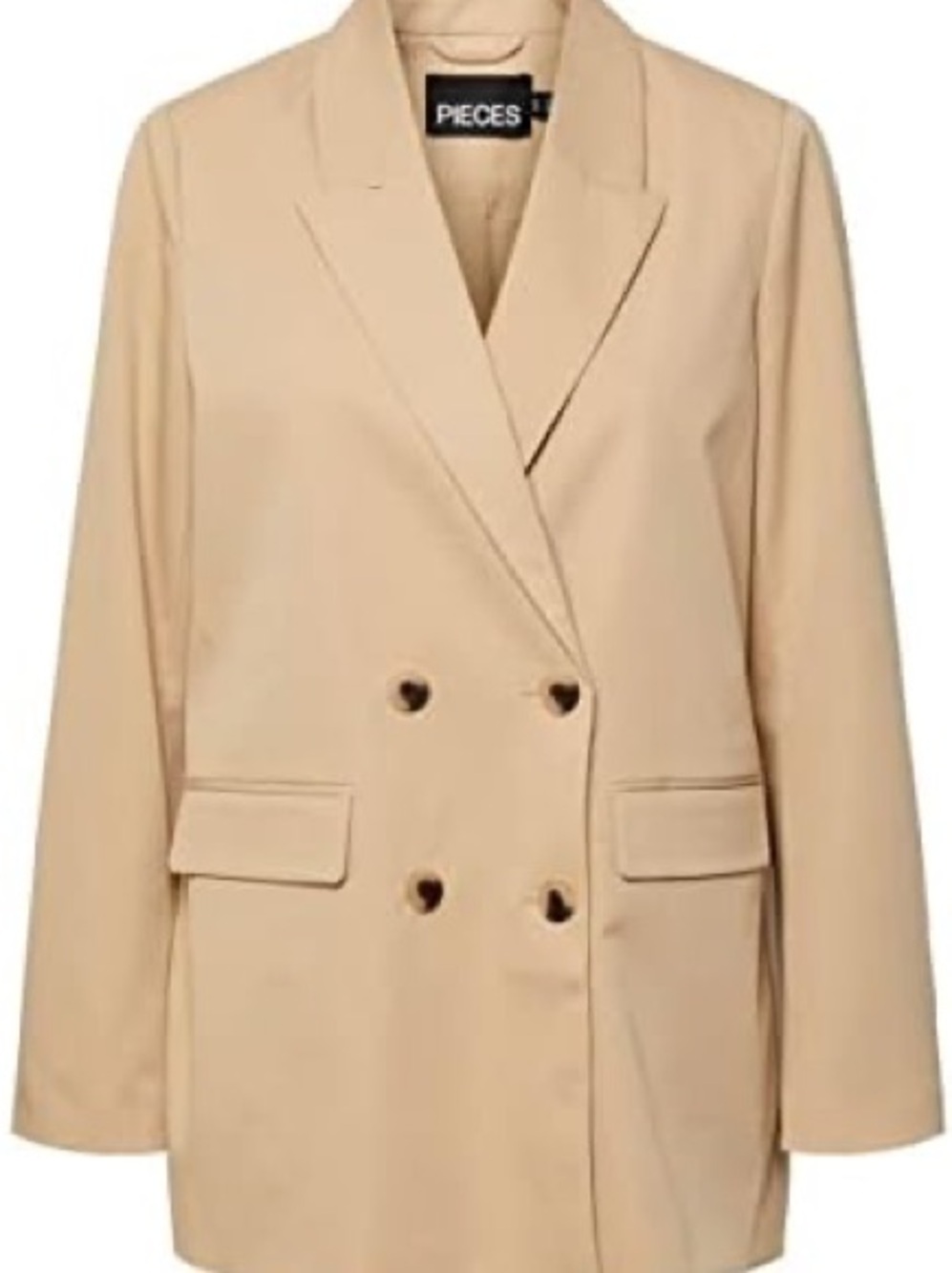 Women's Double-Breasted Tan Blazer